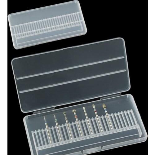30 Holes Nail Drill Holder Stand Container Display Acrylic Case Empty Bits Storage Box Container Manicure Accessories