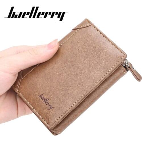 Baellerry Men Short Wallets Vertical Multi Card Holder Small Leather Wallet Thin Coin Purse Mini Money Bags carteras de hombre