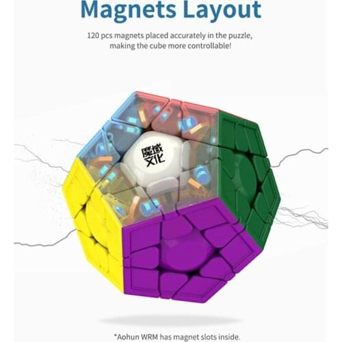 MOYU CUBE MOYU AOHUN WR M MAGNETIC MEGAMINXEDS 3x3x3 MAGIC CUBE 12-SIDES CUBE 3X3X3 MAGNET PROFESSONAL SPEED CUBE CUBO MAGICO