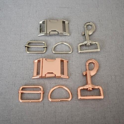 100 sets metal buckle adjust buckle D ring metal dog clasp/ Four pieces a set hardware accessory 30mm dog collar accessories