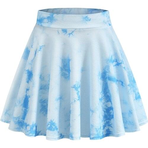 Mini Skirt Sexy Tie Dye Hight Waist Skirts for Women Summer 2021 Fashion A Line Mini Skirt Purple Pink Mini Jupe Sexy Spodniczka