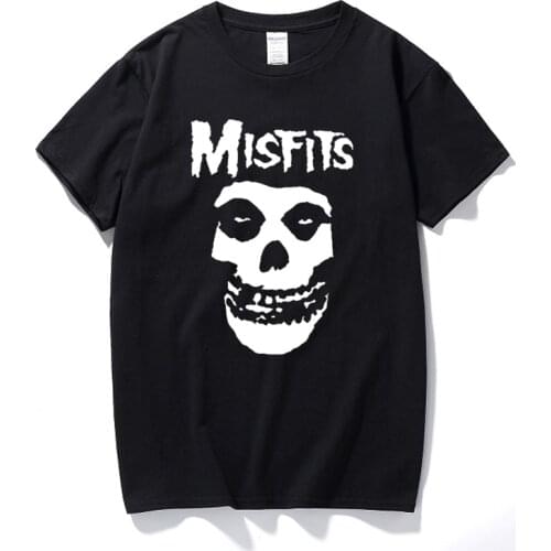 New mens hip-hop punk skull misfits brand cotton short-sleeve T-shirt marve