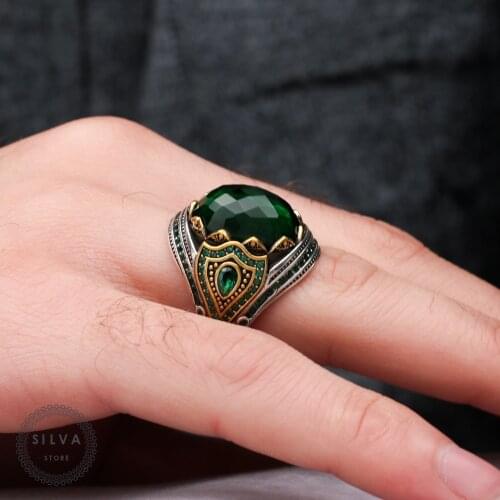 Original Sterling 925 Silver Mens ring With Zircon Stone. Mens Jewelry Stamped With Silver Stamp 925 All Sizes Are Available