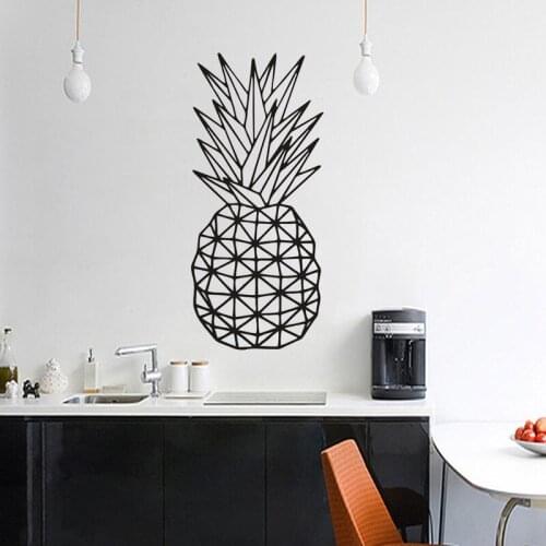 Wall Stickers For Fruit Pineapple Pattern Home Kitchen Décor Geometry Pineapple Wall Decal Adhesive Murals Art AZ955