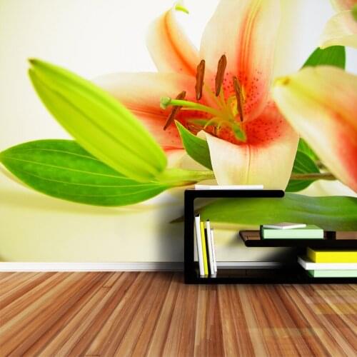 Murals Photo Wallpaper for Walls in Rolls 3d on the Wall Wallpapers Paper Home Decor 3 d Lily Flower Decoration papel de parede