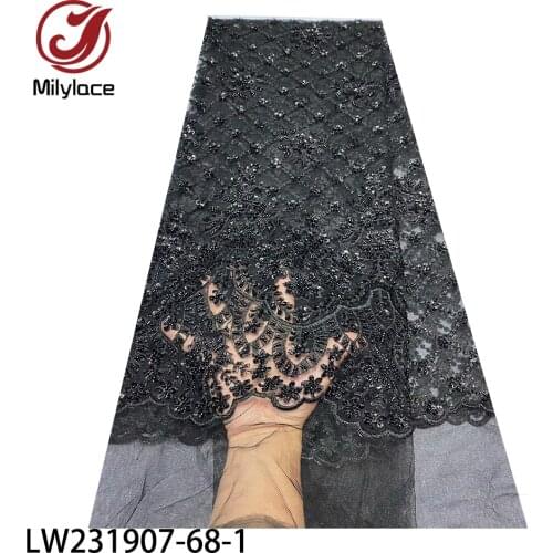 New Wedding Lace Handmade Beads Lace Fabrics High Quality Heavy Beaded Lace Fabric for Dresses LW231907-68