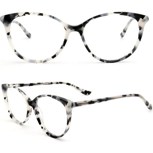 Women Round Glasses Frame for Women Cat Eye Eyeglass Frame Prescription Print Optical Eyewear Vintage Female Retro Spectacles
