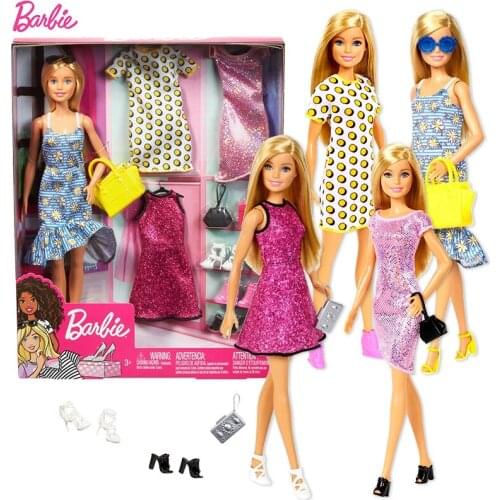 Original Barbie Doll Princess Assortment Fashionista Girl bonecas Big Gift Box Party Set GDJ40 Design Change Girls Home Toy Gift
