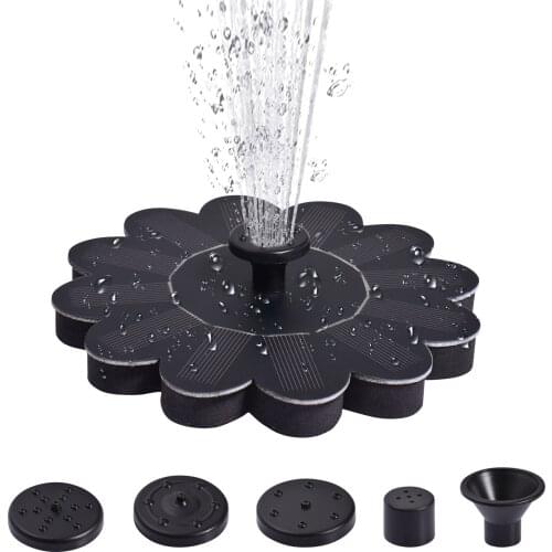 Outdoor Pool Decorative Fountain, Solar Courtyard Bird Bath Fountain, Water Jet Pump With 4 Nozzles Swimming Pool Decorative