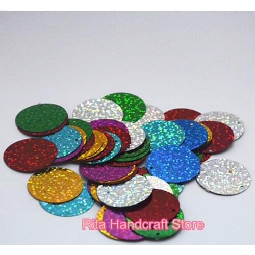 50pcs 50mm Large Round Loose Hologram Sequin Paillette Sewing Decoration,Wedding Craft,Women Kids DIY Garment Accessory SFZ150