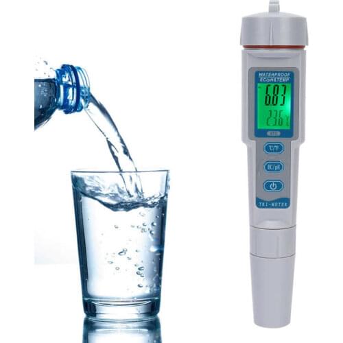 Hydroponics kits stainless steel PH‑983 Meter 3‑in‑1 PH/Conductivity/Temperature Tester Pool Laboratory Water Quality