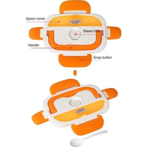 Portable Electric Heating Stainless Steel Lunch Box Home Car Dual Use Rice Box Food Warmer JW