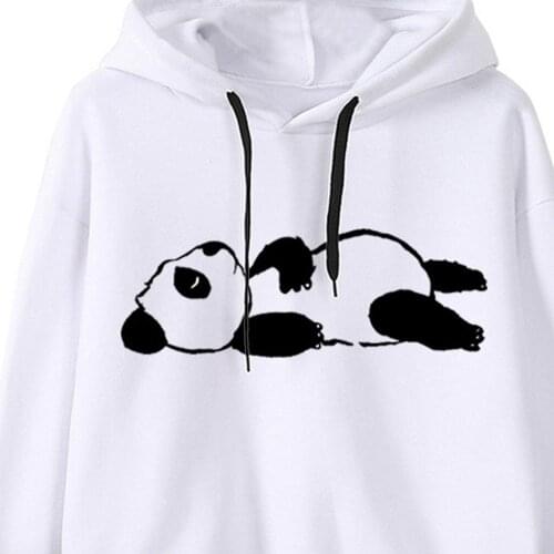 Panda Printed Casual Hoodie Fashion Loose Hoodies Long Sleeve Hooded Pullove Autumn Winter Womens Sweatshirts Толстовка Женская