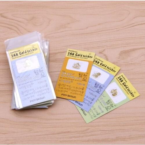 50PCS Korea Cartoon Anti-radiation Gold-plated Mobile Camera Cell Phone Stickers R9UA