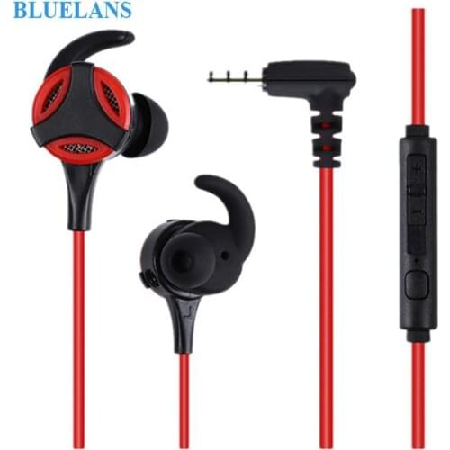 For Computer Portable Noise Reduction In-ear Three-key Wire-controlled ABS Volume Control Wired Gaming Headset With Microphone