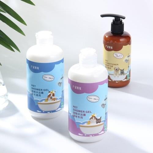 Pet dog shower gel shampoo 500ml cat bathing shampoo conditioner dry cleaning bubble foam pet cleaning supplies