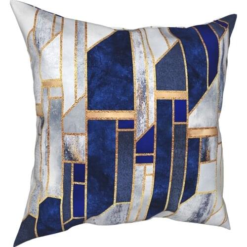 Blue Winter Sky Marbled Texture Pillow Case Home Decor Marble Modern Cushion Cover Throw Pillow for Home Double-sided Printing