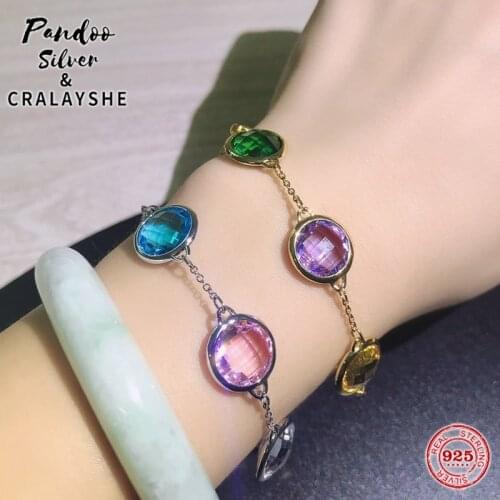 Trend S925 Sterling Silver Jewelry 1:1 Copy,SWAN TAHLIA Crystal Candy Bracelet For Women Elegant Gift Party Jewelry With Logo