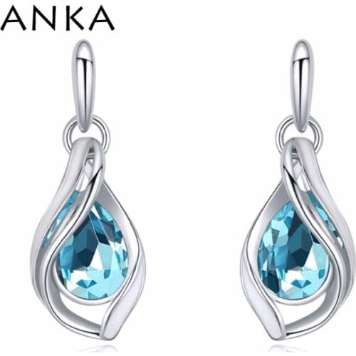 High Quality Ethnic Piercing Earrings Rhodium Plated Gift For Women Crystals from Austria #116448