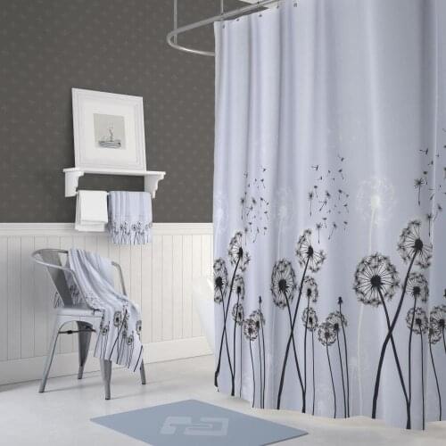 Zethome Dandelion Shower Curtain Modern Design Polyester Fabric Waterproof Washable Mould (71"x78")