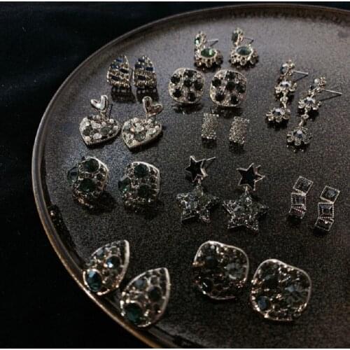 Find Me Creative Alloy Geometric Earrings Coffee Gold Rhinestone Earrings For Women Fashion Jewelry Accessories