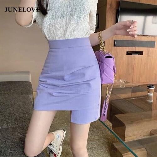 HStar Women Summer Bodycon Skirts Vintage Office Lady Asymmetrical Mini Skirts Casual Street Female Pencil Bottoms