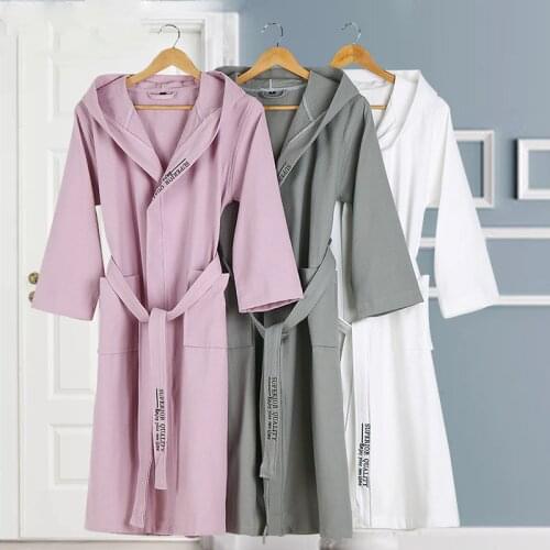 New Arrival Spring Summer Women V-neck cotton Bathrobe Women 100% Cotton Spa Robe Plus Size XL Pjamas Traditional Sleepwear