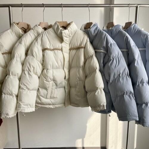 Winter two-color two-sided wear faux lamb wool couple cotton clothing bread coat jacket female autumn and winter jacket