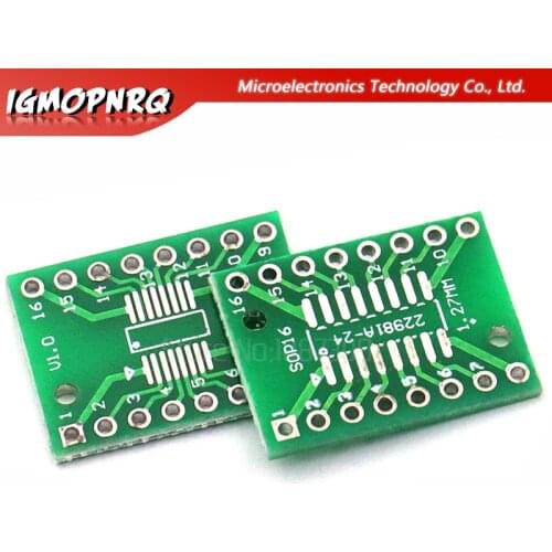 20PCS TSSOP16 SSOP16 SOP16 Transfer to DIP16 IC Adapter Converter Socket Board Module Adapters Plate 0.65mm 1.27mm