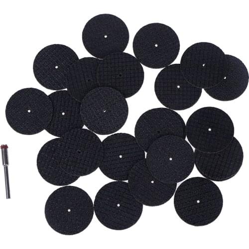 26pcs/set 25pcs Saw Blade + 1pcs Connection Clamp Fiberglass Reinforced Cut Off Wheel Disc W/ 1 Mandrel 1/8" Fit Dremel Tool