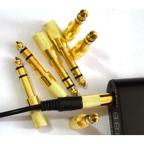 3.5mm M to 6.35mm F Stereo Pure Copper Adapter, Used Tattoo Power supply Conversion Headphone adapte, amp adapte