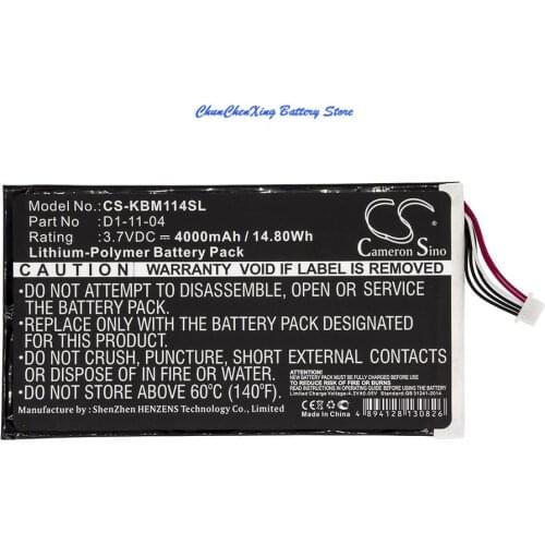 Cameron Sino 4000mAh Battery D1-11-04 for Kobo K080-KDN-B, Vox