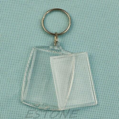 Acrylic Plastic 40 x 27 mm BLANK KEYRINGS Insert Photo Passport Key rings