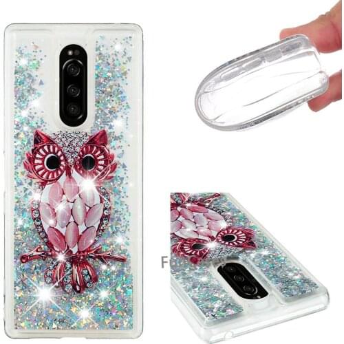 For Sony Xperia XZ4 Case Liquid Glitter Quicksand Glitter Clear Stars Diamond For Sony Xperia 1 Cover Floating Sparkle Flowing