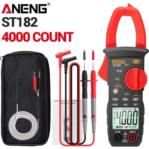ANENG ST182 Digital Clamp Meter Profesional Current bokeh Multimeter DC/AC Voltage Voltmeter Ammeter Temperature Tester