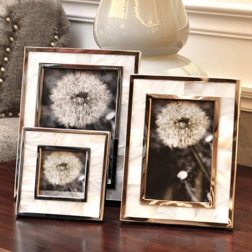 European Metal Photo Frame Suit Shell Decorative Gold Frames for Pictures Creativity Living Room Decoration Modern Ornaments