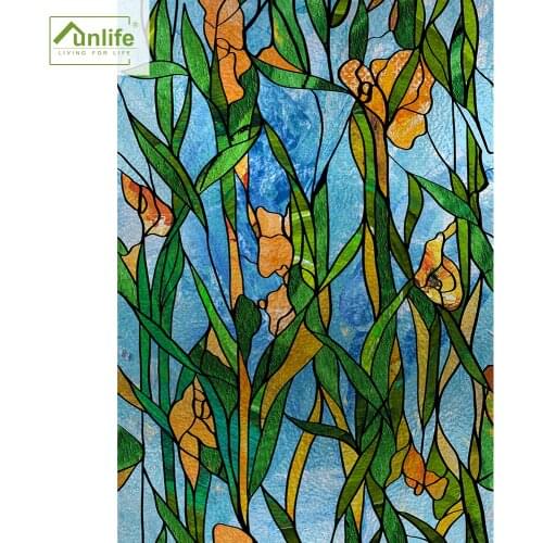 Funlife® Creative Irises DIY Glass Window Stickers Self-Adhesive Easy Removal Glass Membrane Film UV Resistance Door Stickers