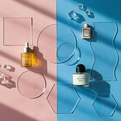 INS 3mm Transparent Acrylic Plate Photography Props For Jewelry Cosmetics Life Shoot Fashion Photo Studio Background Decoration