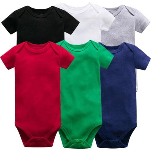 Unisex Baby Bodysuits 100% Cotton Boys Girls 0-24 Months Black and white Short Slevee Baby Clothes