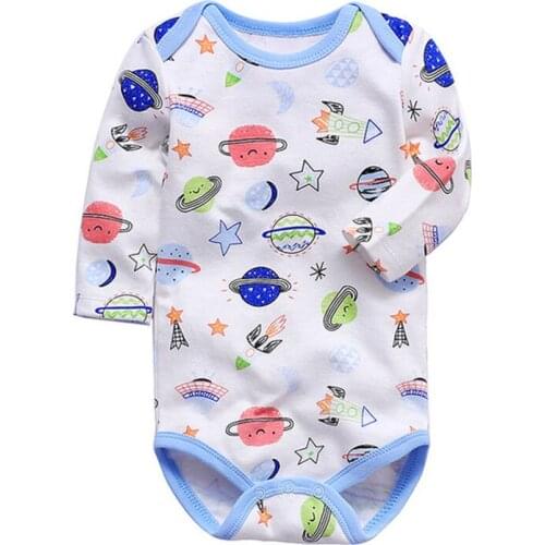 Newborn Baby Boys Rompers Girls Bodysuits Infant Cotton Long Sleeve Print Jumpsuits Toddler Casual One-Pieces Soft Clothes