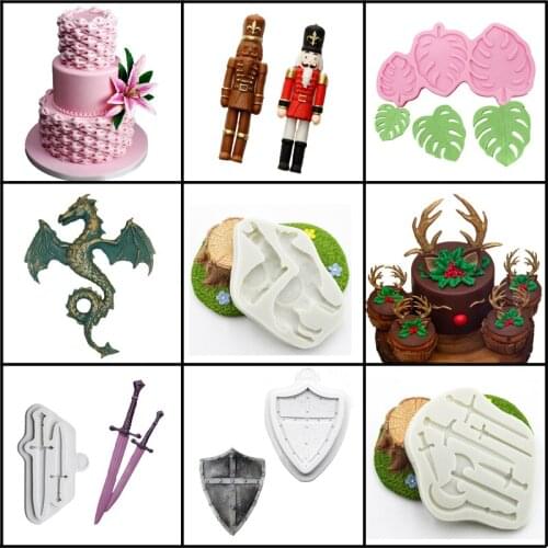 Meibum 9 Types Cake Decorating Silicone Molds Fondant Resin Mold Polymer Clay Pan Party Dessert Sugar Craft Baking Tools