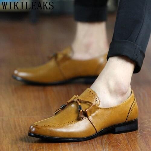 Leather Shoes Men Classic Italian Dress Oafers Mens Dress Shoes Coiffeur Slip Dress Designer Shoes for Men Formal Brown Dress