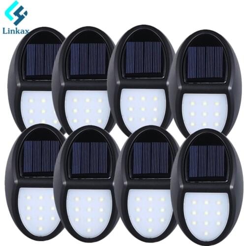 1-8Pcs 10 LEDs Solar Light PIR Motion Sensor Solar Garden Light Outdoor Energy Saving Street Yard Path Lamp