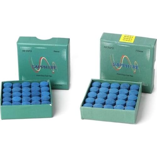 50pcs/set 9mm/10mm Blue Billiard Pool Cue Tips Hardness Snooker Stick Billiard Accessories