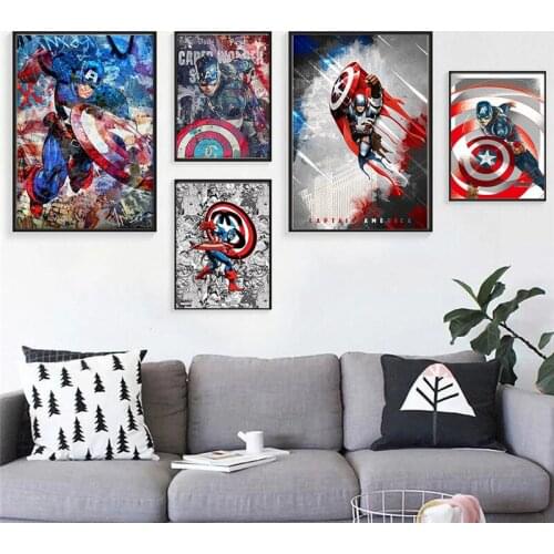 Marvel Movie Avengers Superhero Captain America Wall Art Canvas Painting Posters And Prints Wall Pictures For Living Room Decor