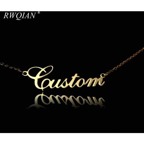 Personalized Name Necklace Custom Nameplate Necklaces for Women Chain Pendant Necklace Custom Gold Jewelry Gift Drop Shipping