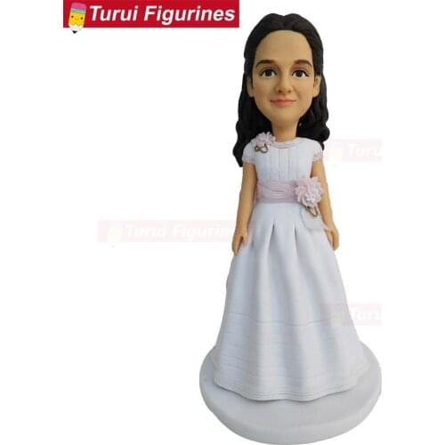 First communion gift jesus christ praying girl figurine mini statue people real face custom design sculpture service by Turui Fi