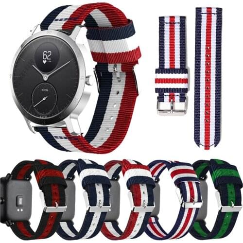 Sport Watch strap for NOKIA STEEL / HR NOKIA WITHING STEEL / HR 40MM Nylon Canvas Band for nokia Men watch strap