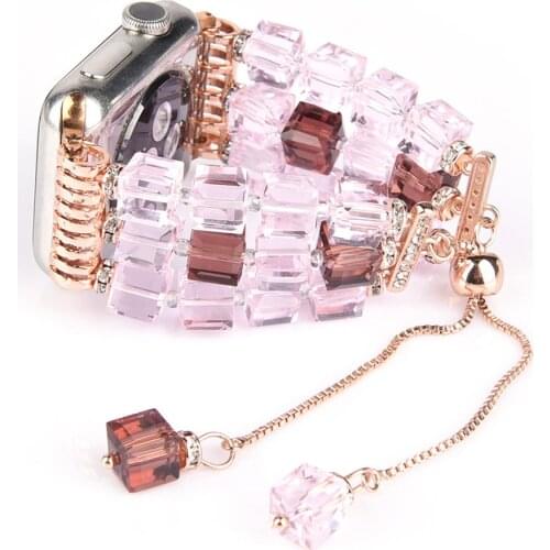 Fashion Women Transparent Crystal Bracelet for Apple Watch SE Band Series 6 5 4 3 Strap 40mm 44mm 38mm 42mm for iWatch DIY Belt