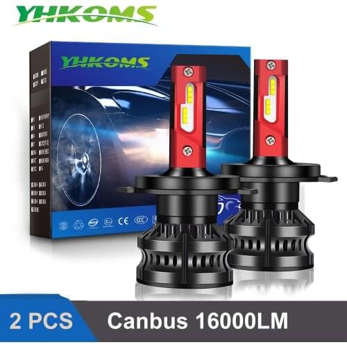 YHKOMS Canbus Car Lights H4 LED H7 16000LM H8 H11 LED Atuo Lamp for Car Headlight Bulb HB3 HB4 9005 9006 Auto Mini Headlamp 12V